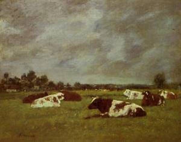 Cows in a Meadow Morning Effect 1880 1885